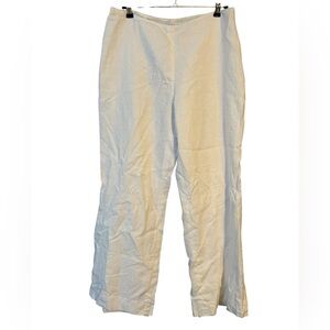 PRECIS Petite White Lined Linen Wide Leg Pants